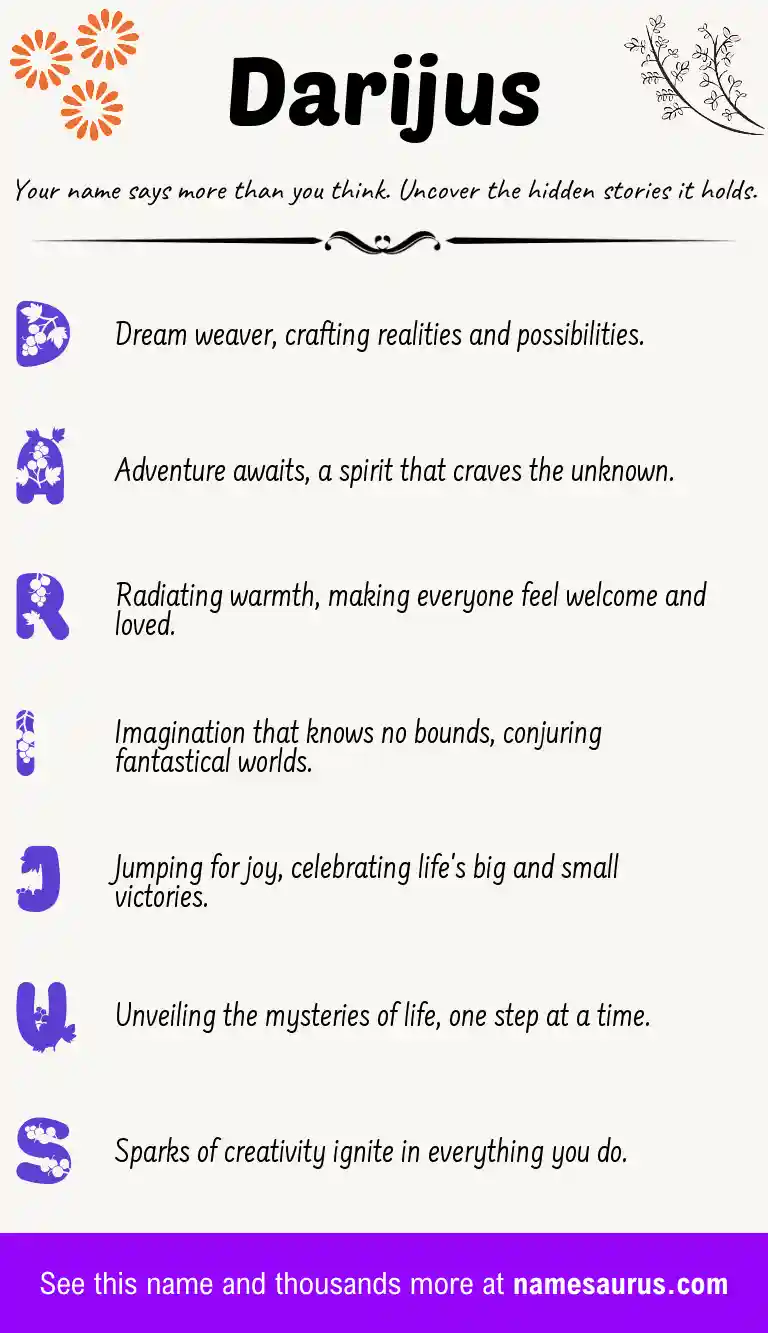 Acrostic poem about Darijus.