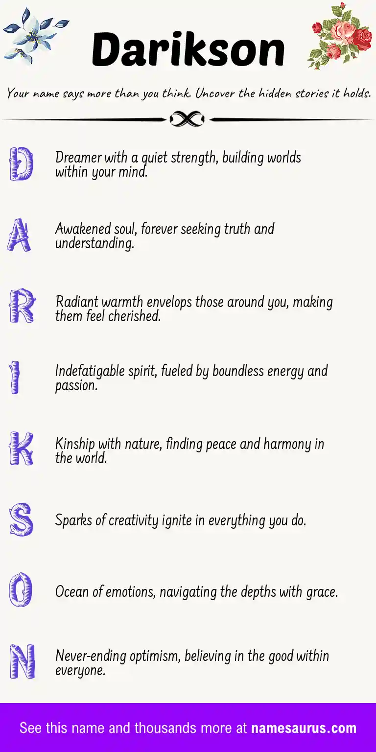 Acrostic poem about Darikson.