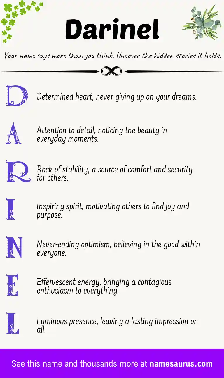 Acrostic poem about Darinel.