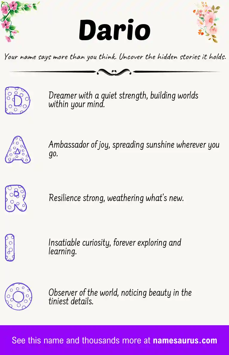 Acrostic poem about Dario.