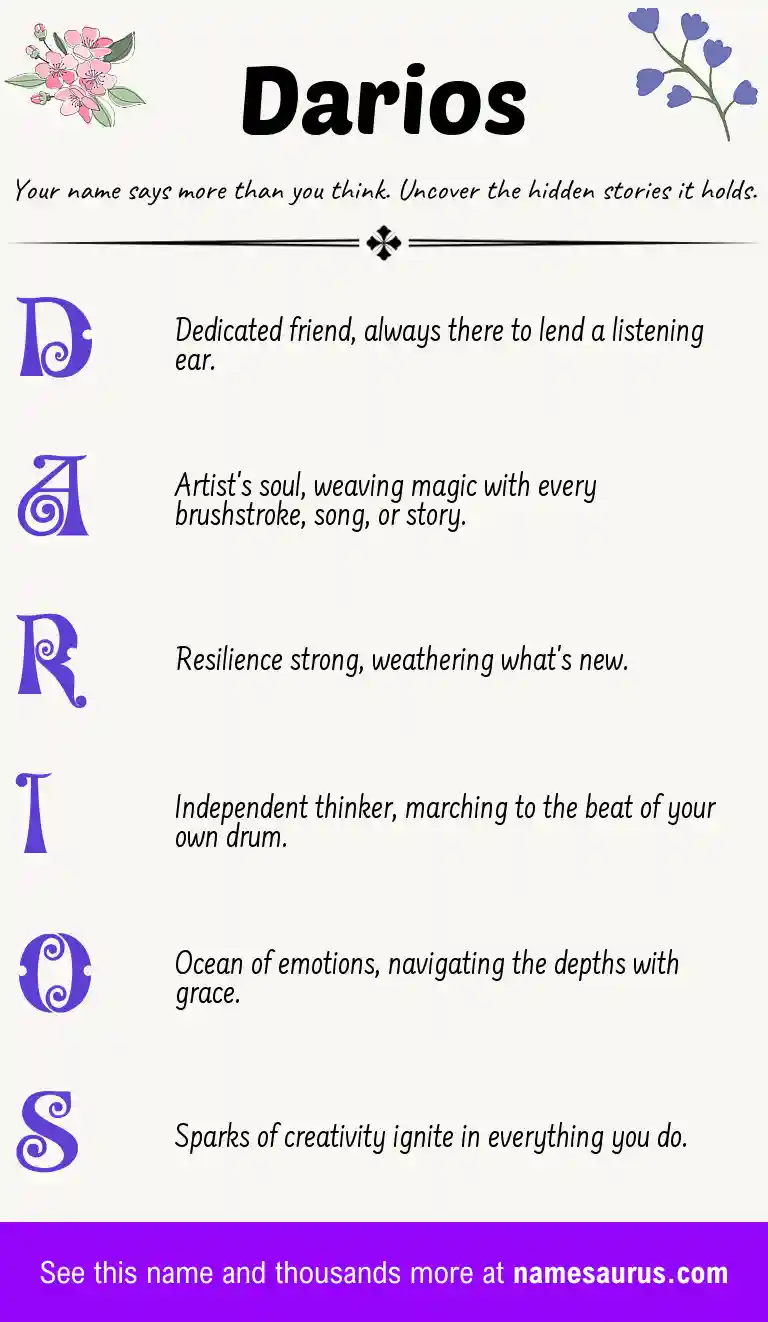 Acrostic poem about Darios.