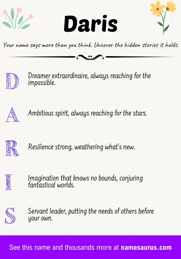 Acrostic poem about Daris.