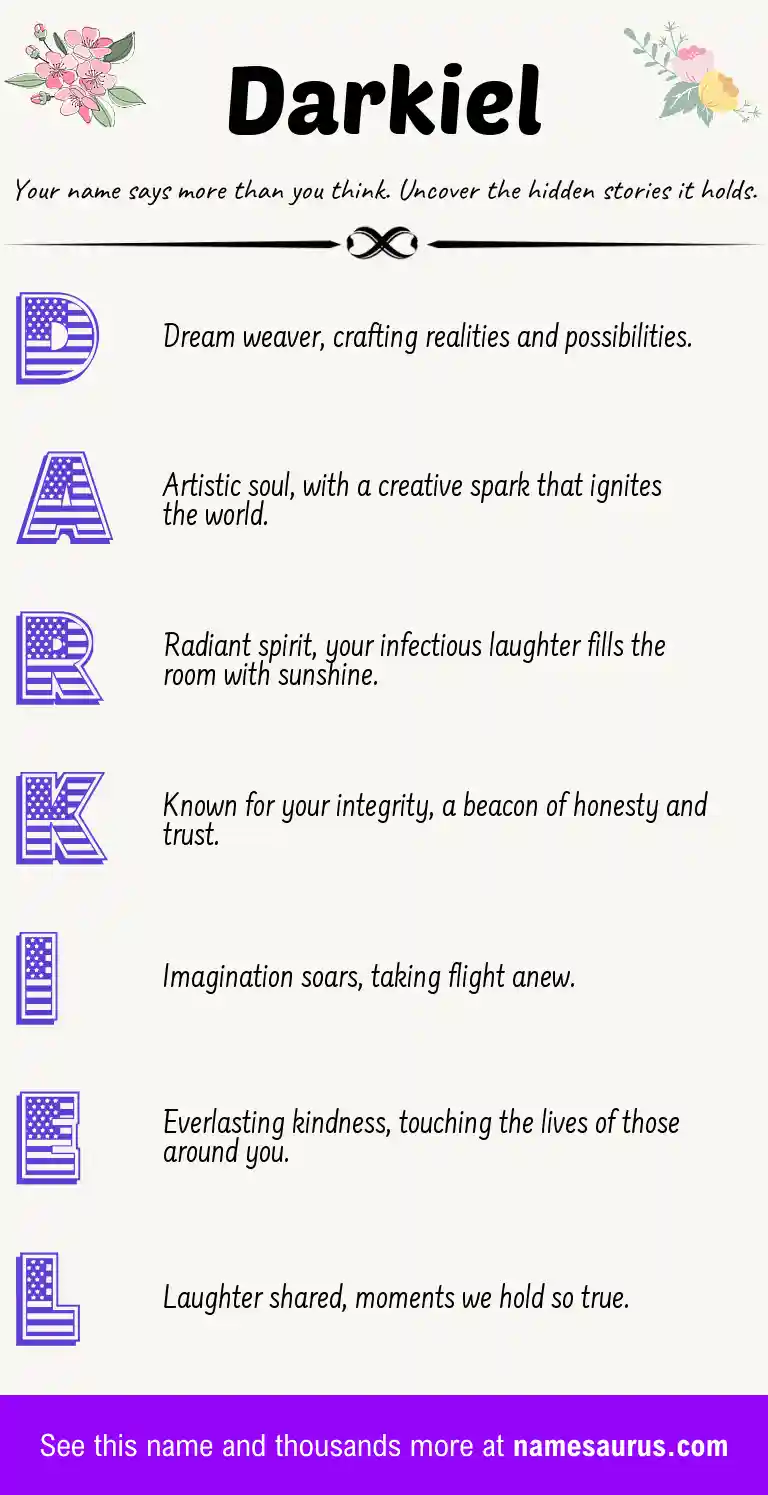 Acrostic poem about Darkiel.