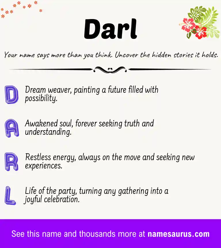 Acrostic poem about Darl.