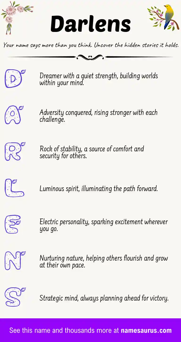 Acrostic poem about Darlens.