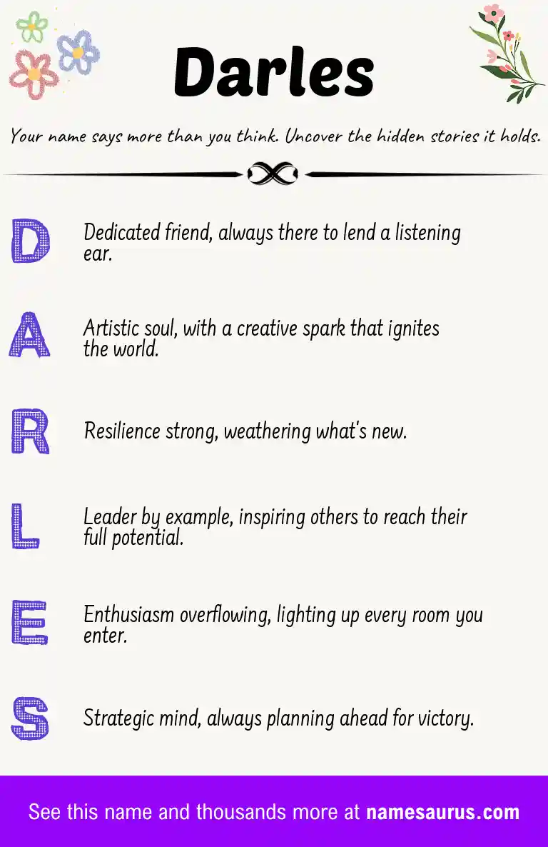 Acrostic poem about Darles.