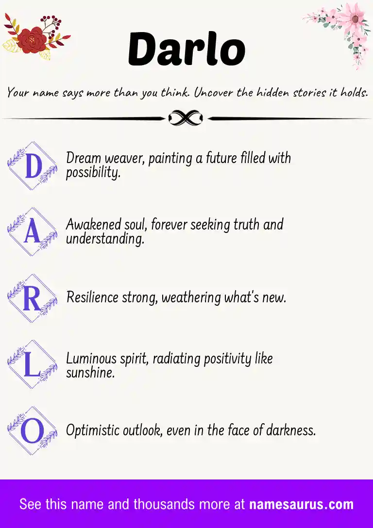 Acrostic poem about Darlo.