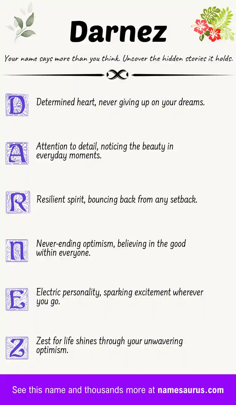 Acrostic poem about Darnez.