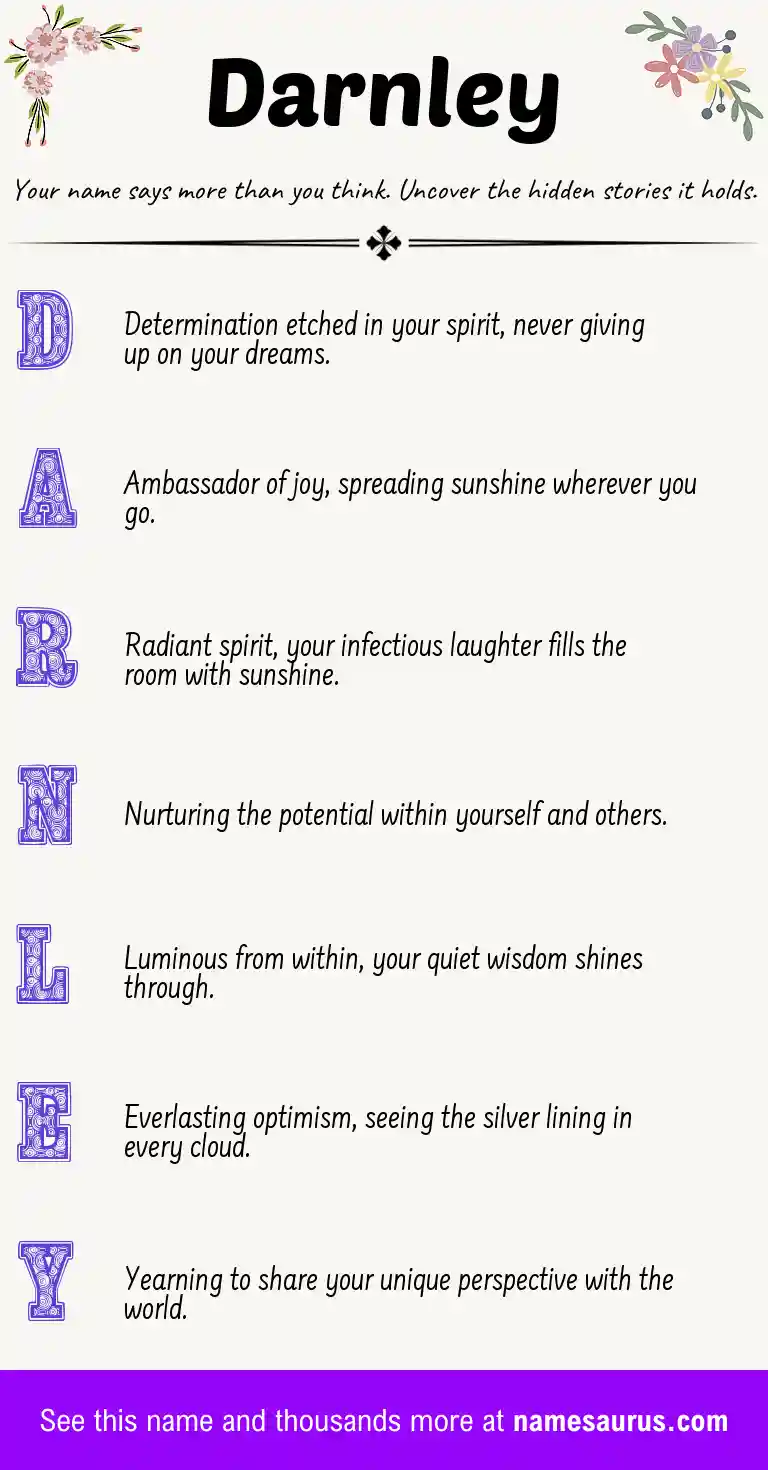 Acrostic poem about Darnley.