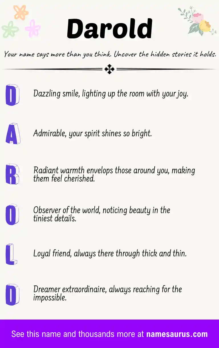 Acrostic poem about Darold.