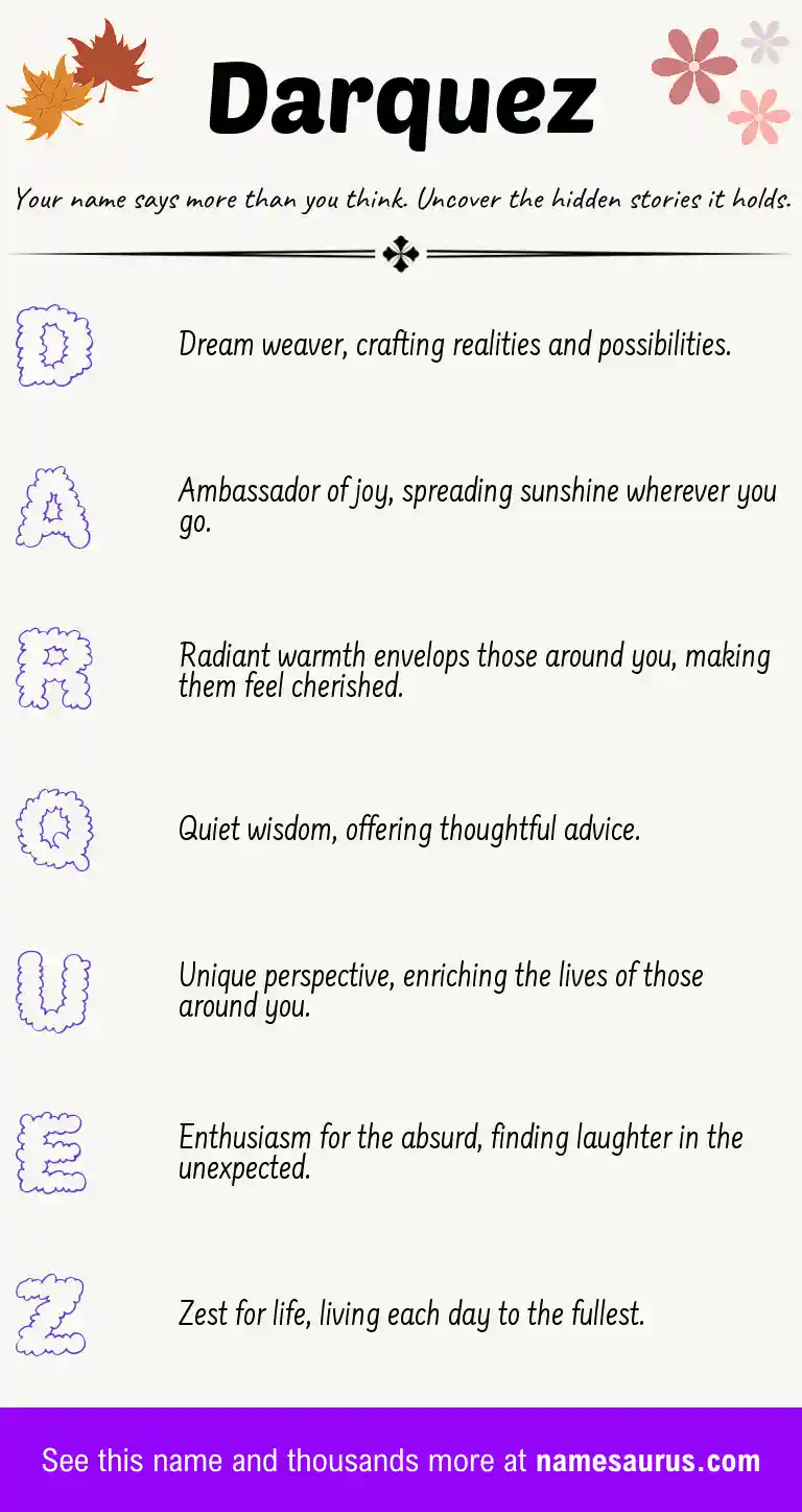 Acrostic poem about Darquez.