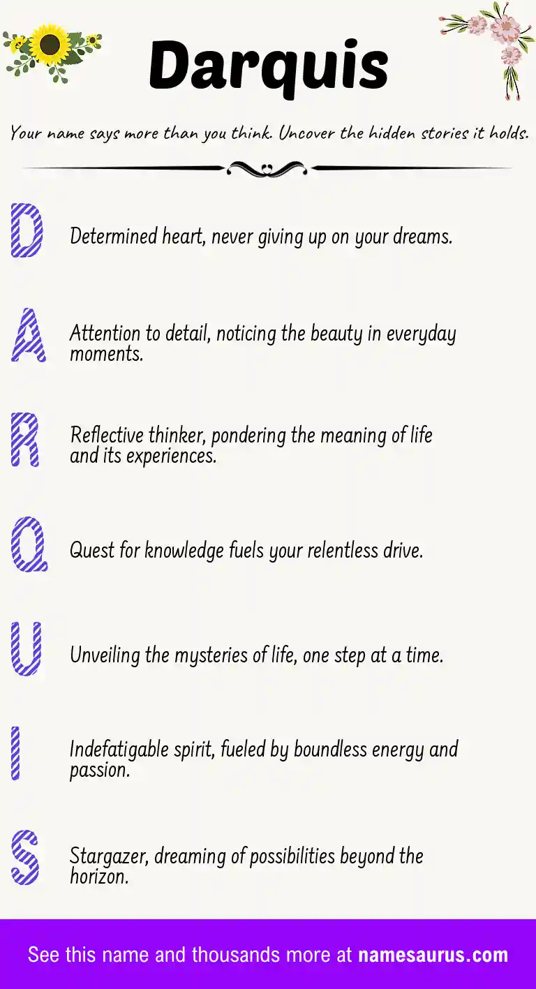 Acrostic poem about Darquis.