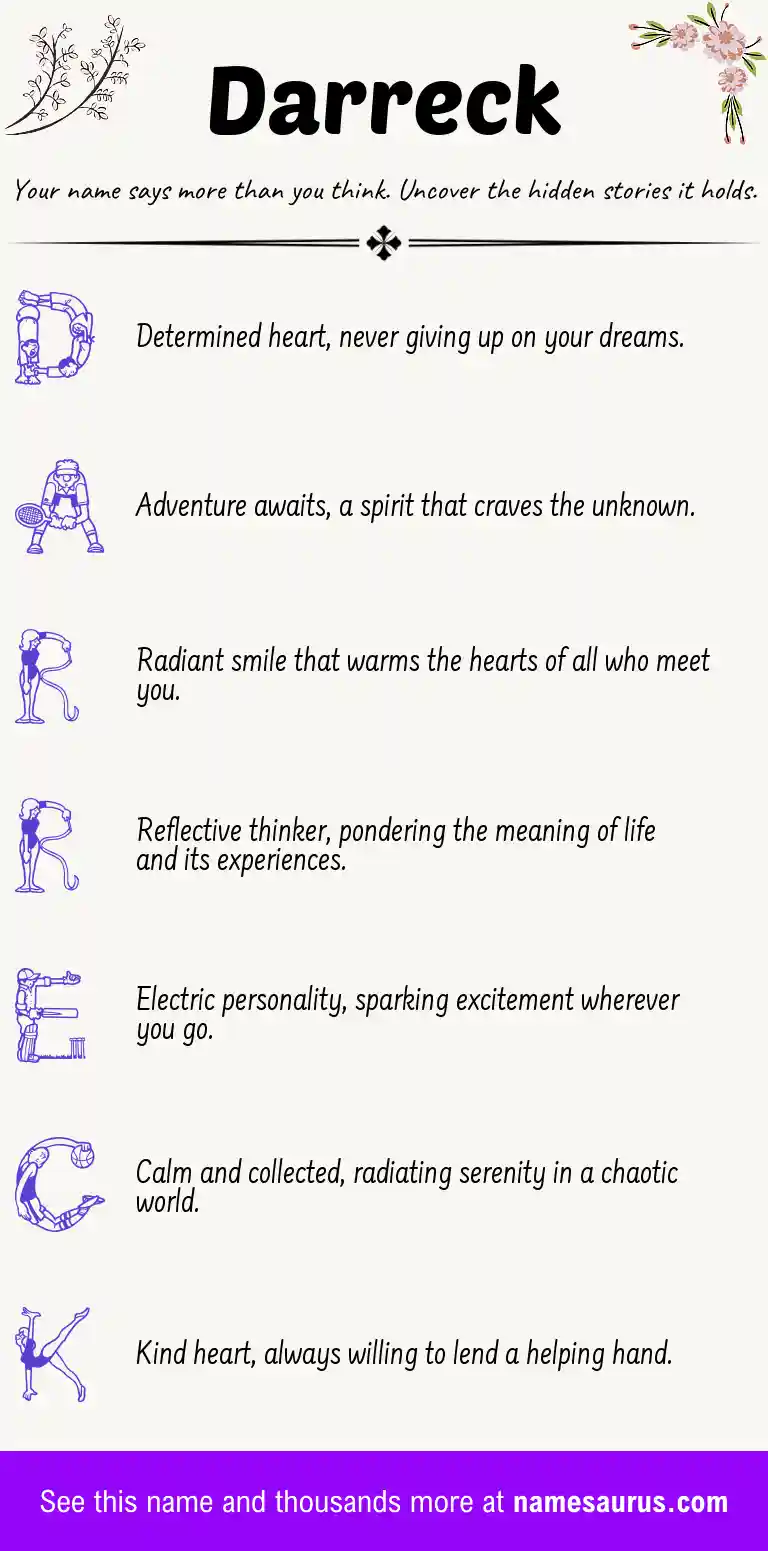 Acrostic poem about Darreck.