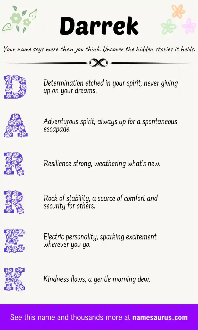 Acrostic poem about Darrek.