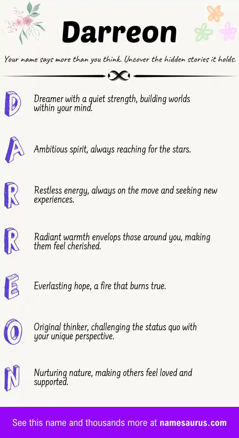 Acrostic poem about Darreon.