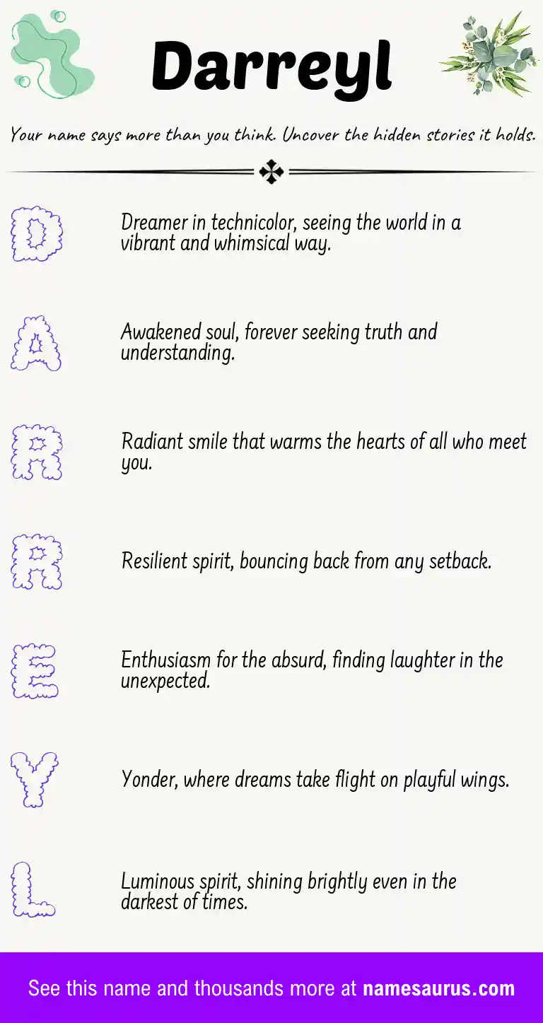 Acrostic poem about Darreyl.