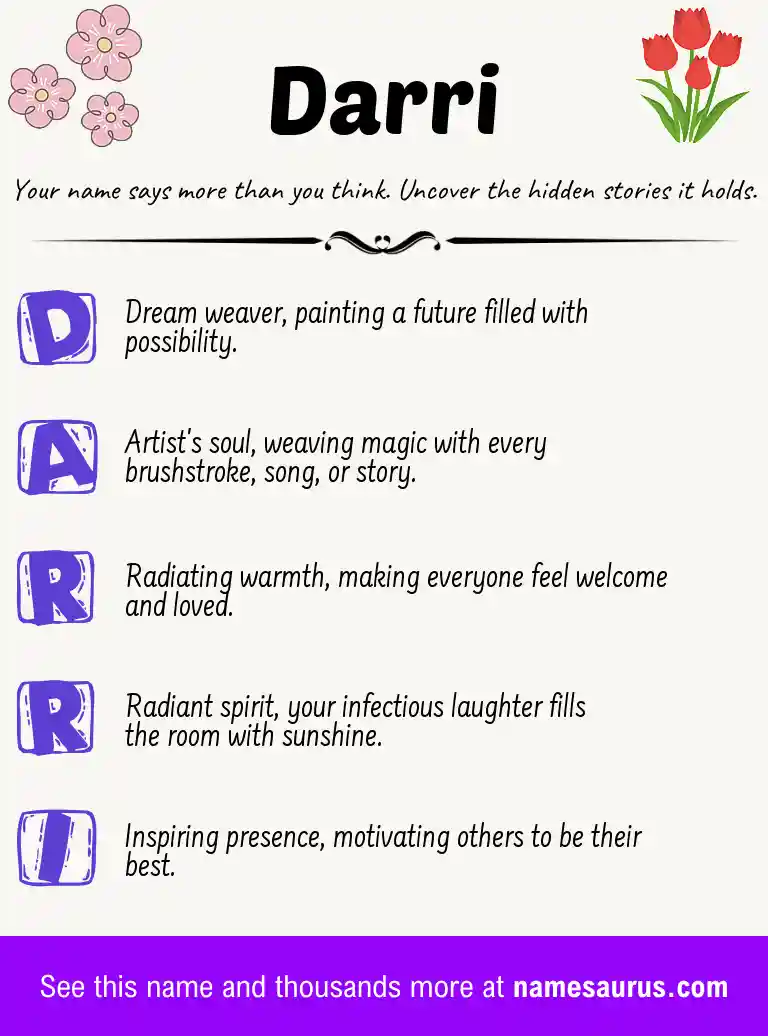 Acrostic poem about Darri.