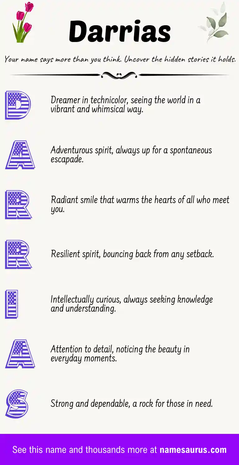 Acrostic poem about Darrias.