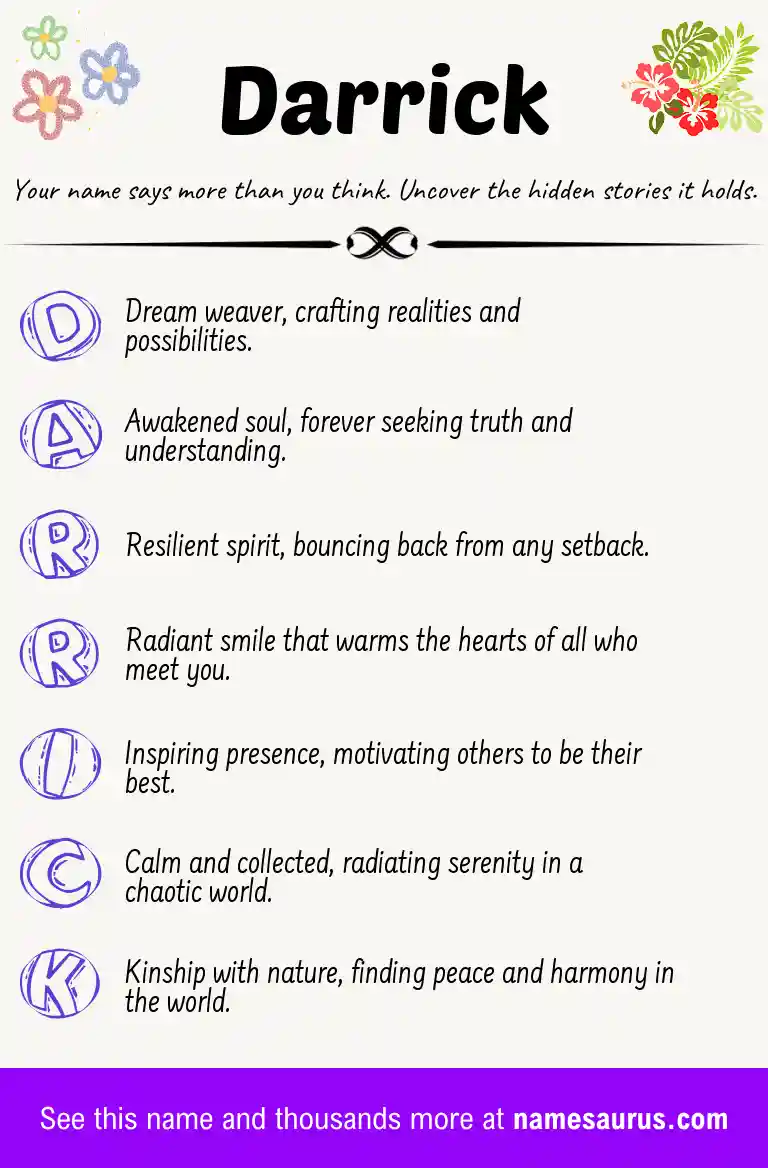 Acrostic poem about Darrick.
