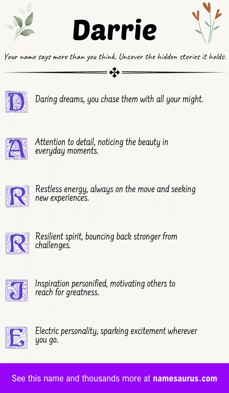 Acrostic poem about Darrie.