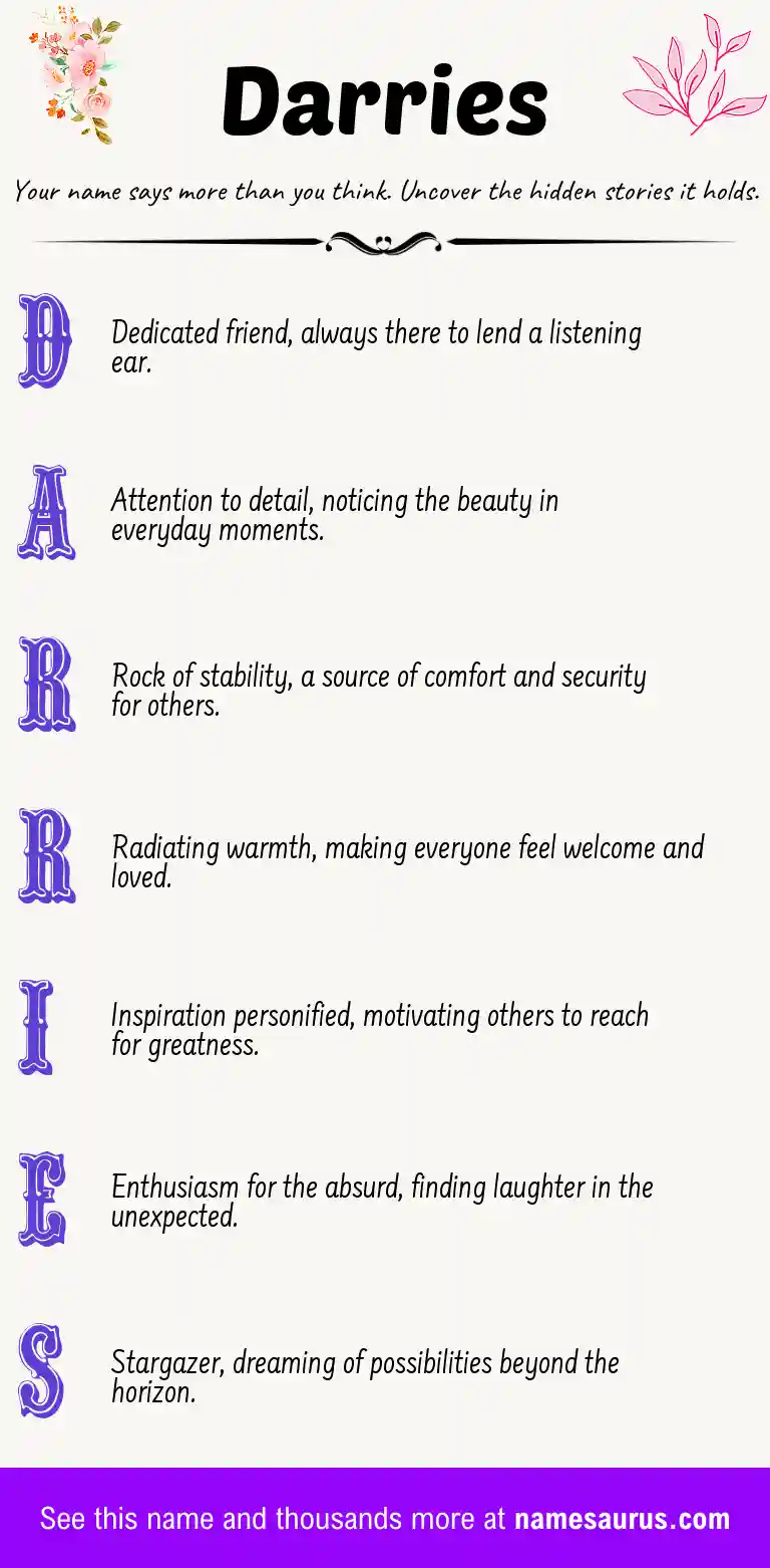 Acrostic poem about Darries.