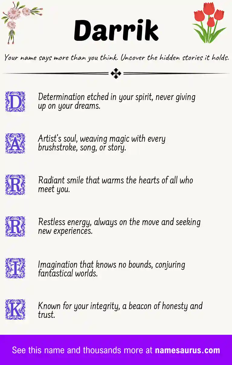 Acrostic poem about Darrik.
