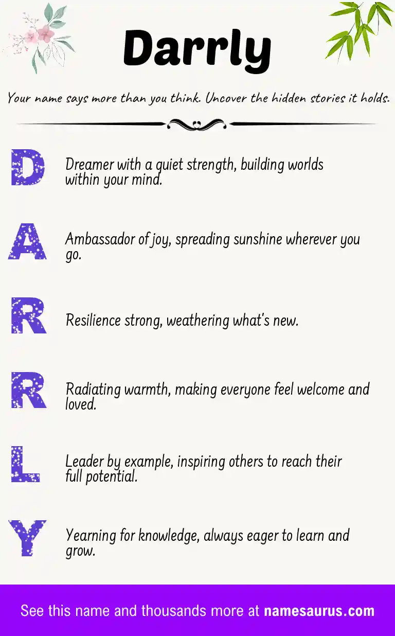 Acrostic poem about Darrly.