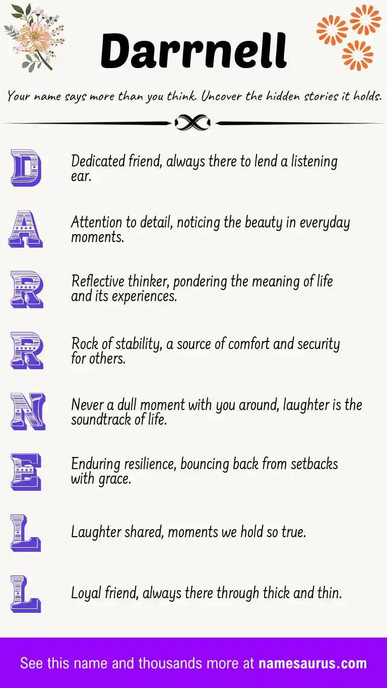 Acrostic poem about Darrnell.