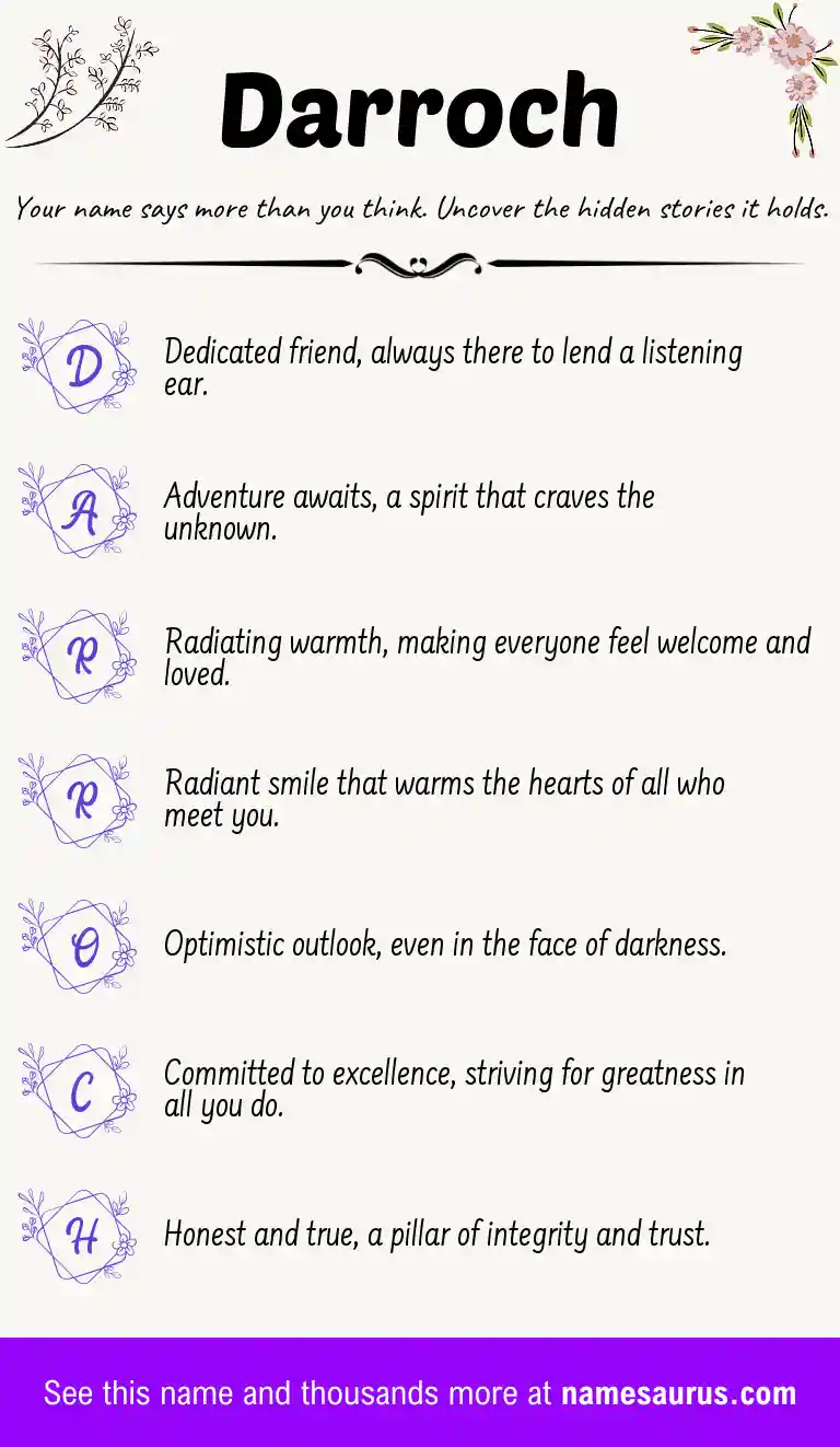 Acrostic poem about Darroch.