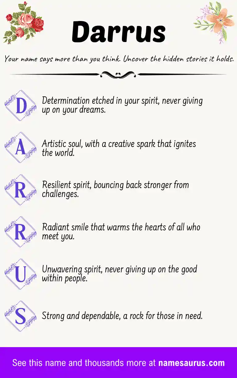 Acrostic poem about Darrus.