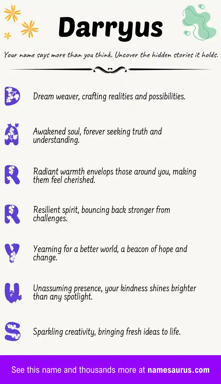 Acrostic poem about Darryus.