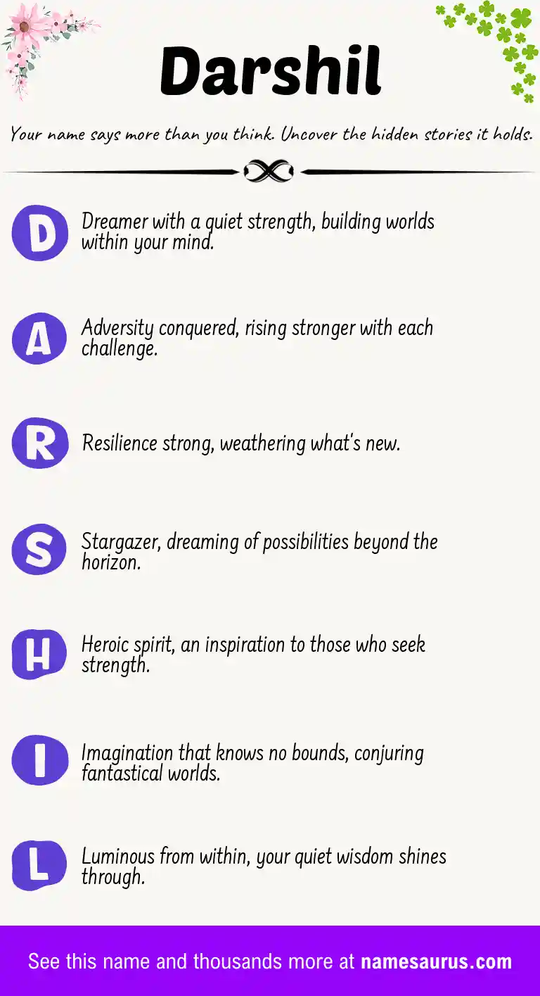 Acrostic poem about Darshil.