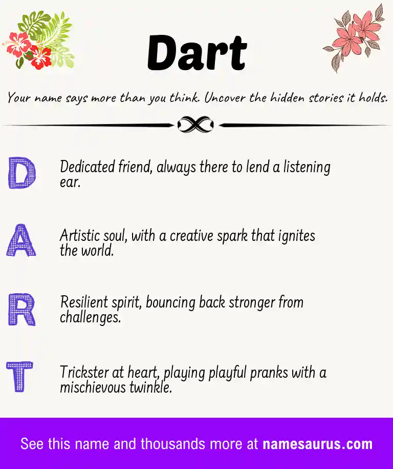 Acrostic poem about Dart.
