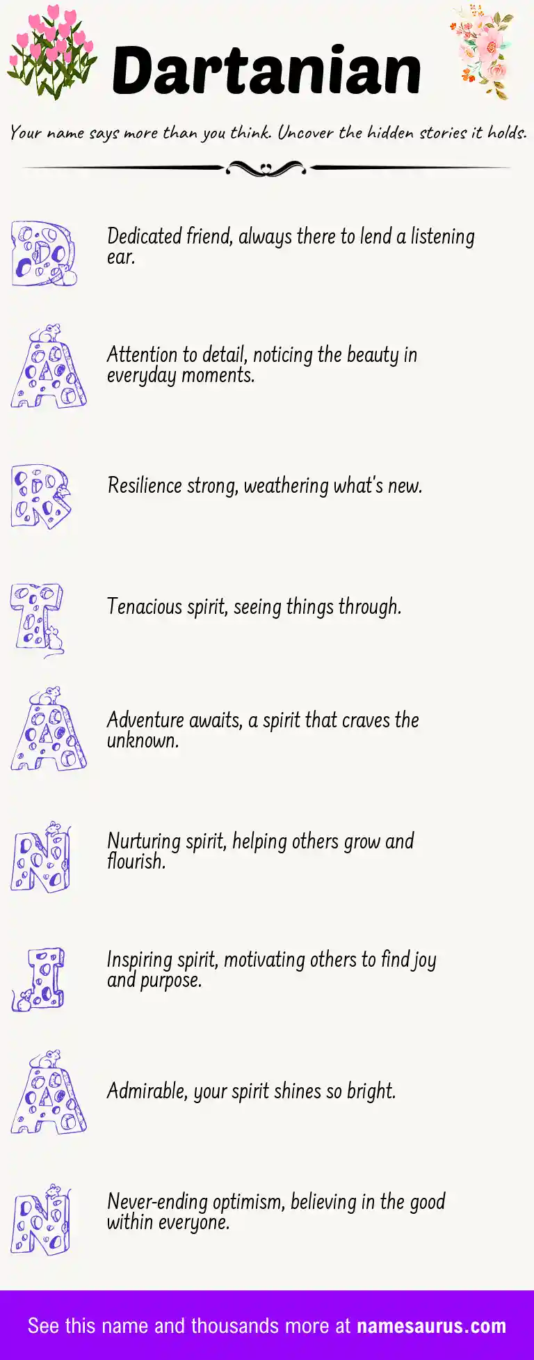 Acrostic poem about Dartanian.