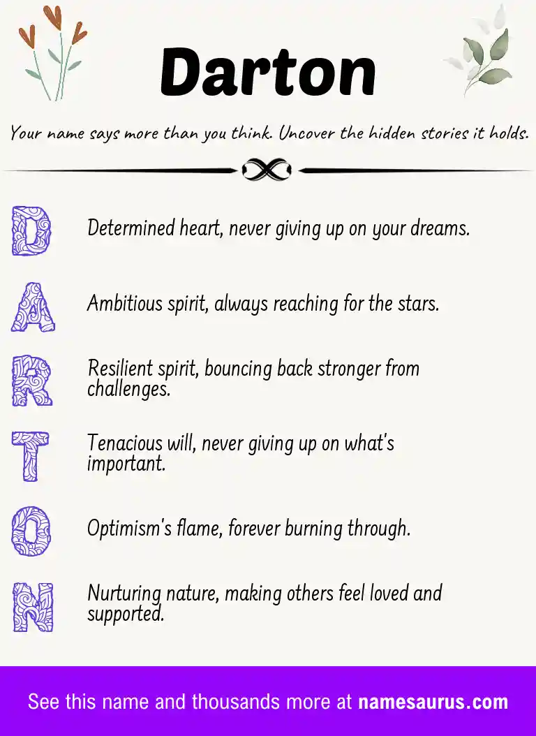 Acrostic poem about Darton.