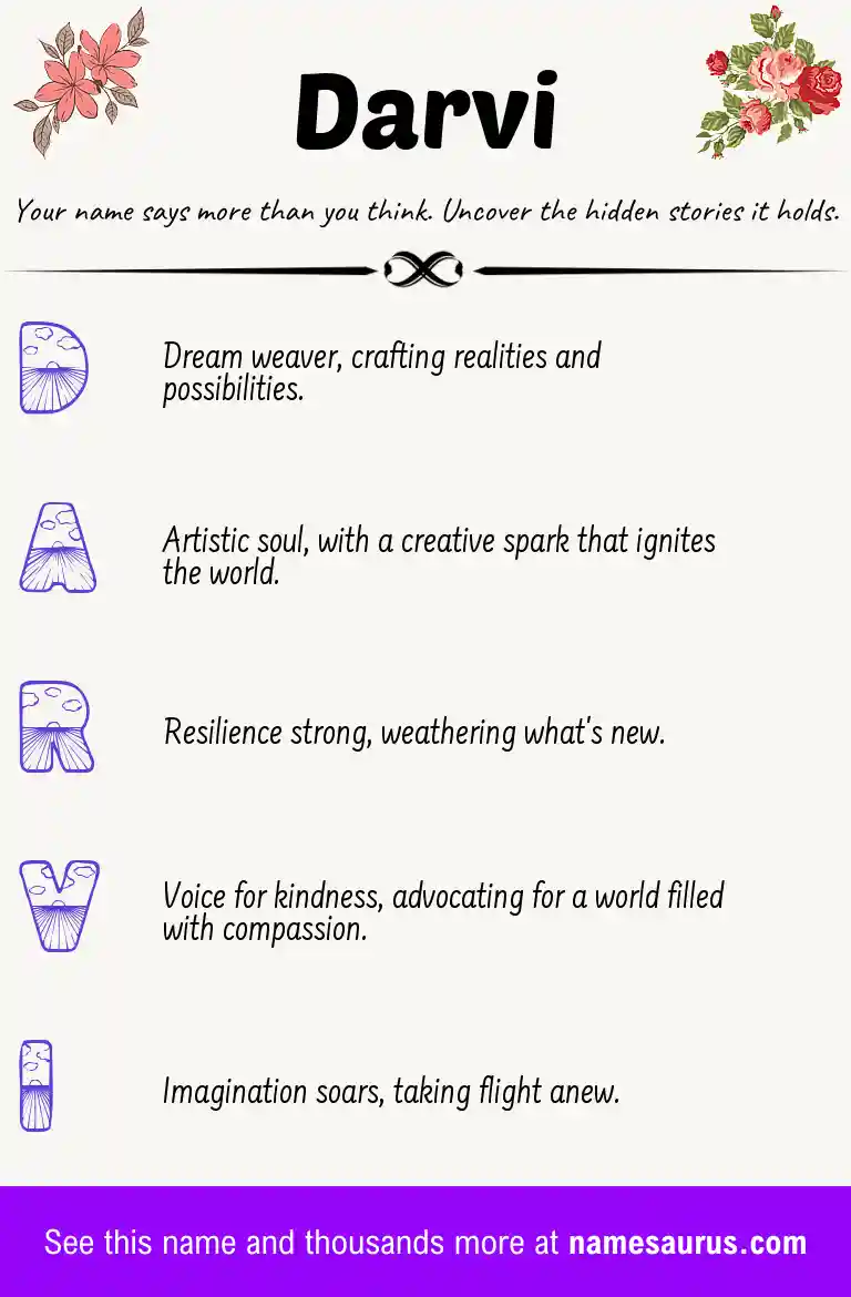 Acrostic poem about Darvi.