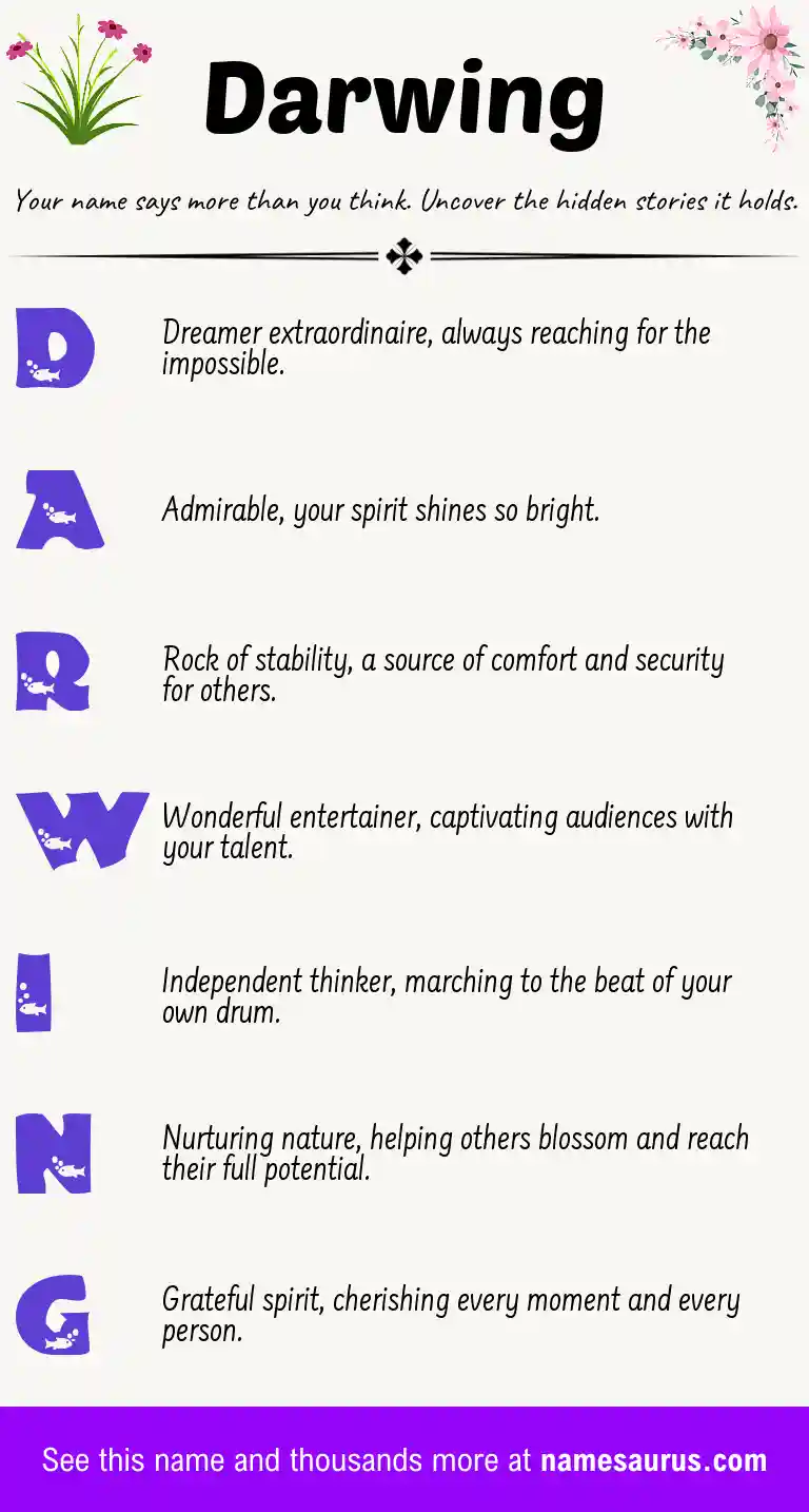 Acrostic poem about Darwing.
