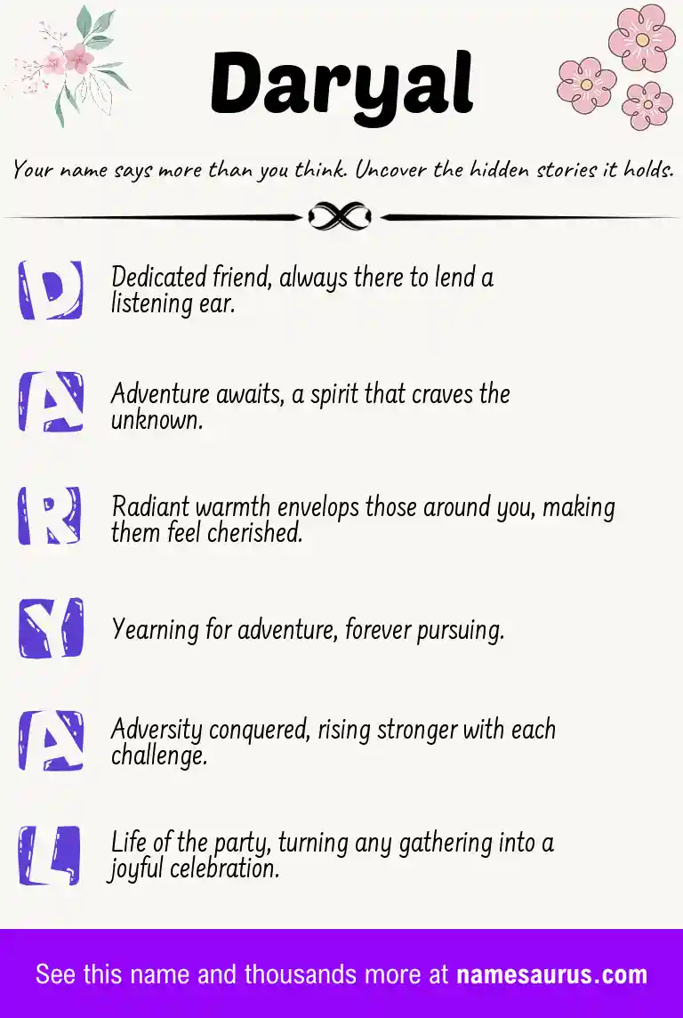 Acrostic poem about Daryal.