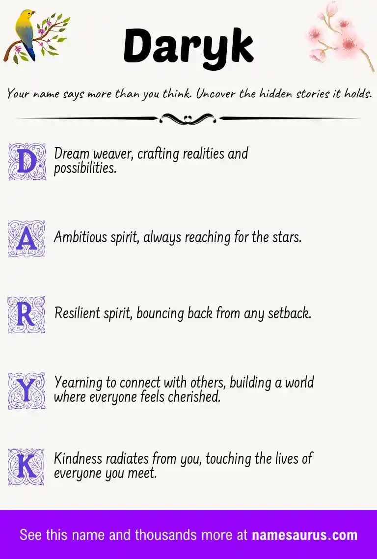Acrostic poem about Daryk.