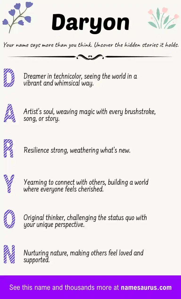 Acrostic poem about Daryon.