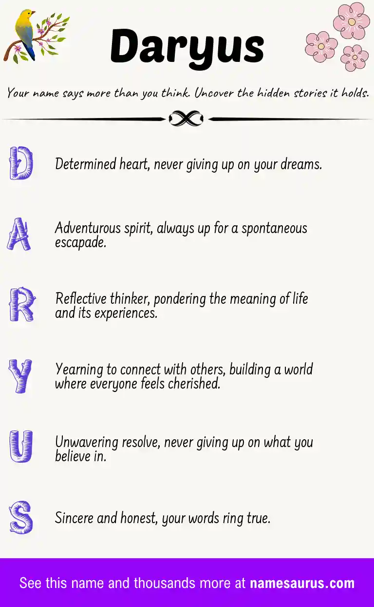 Acrostic poem about Daryus.