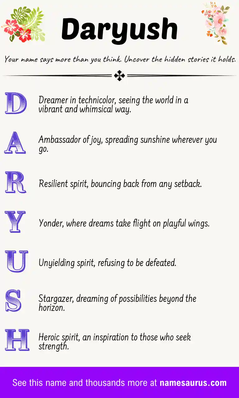 Acrostic poem about Daryush.