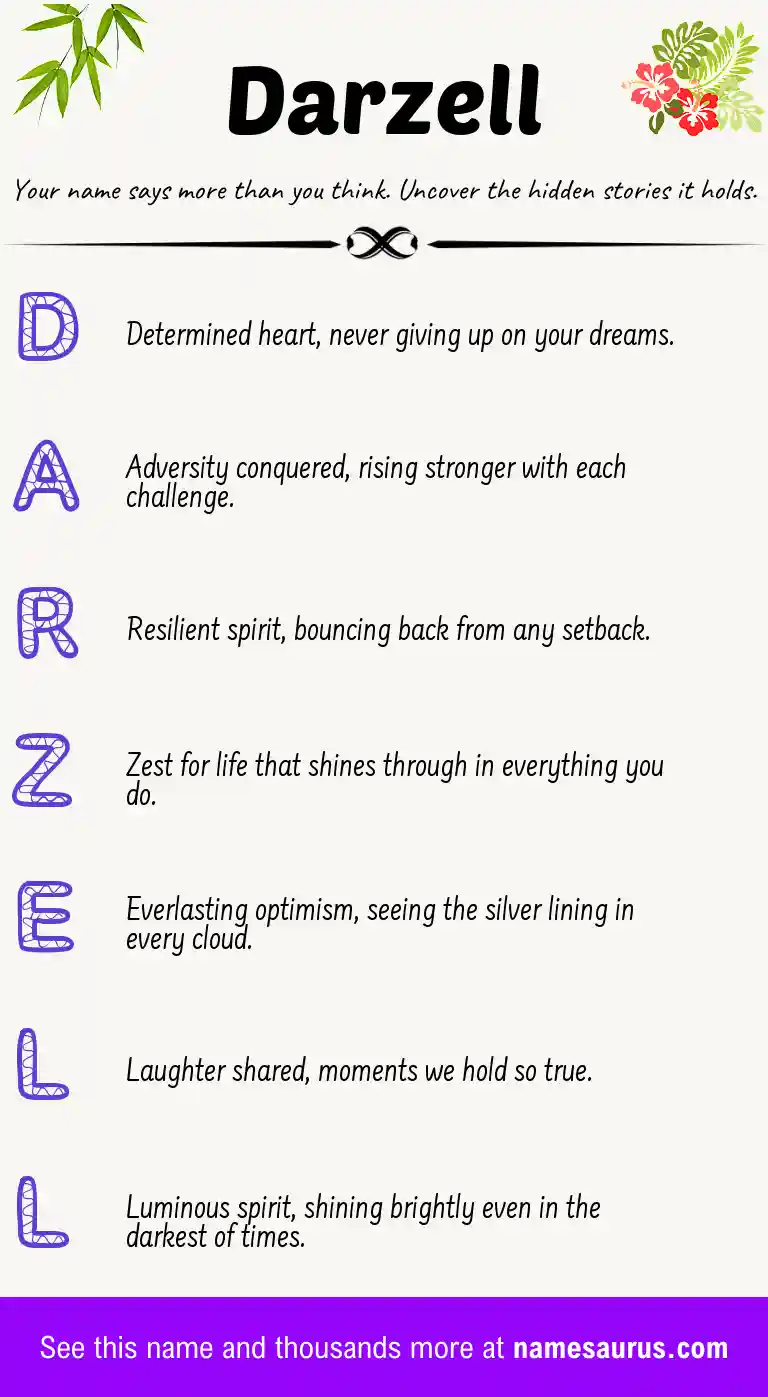 Acrostic poem about Darzell.