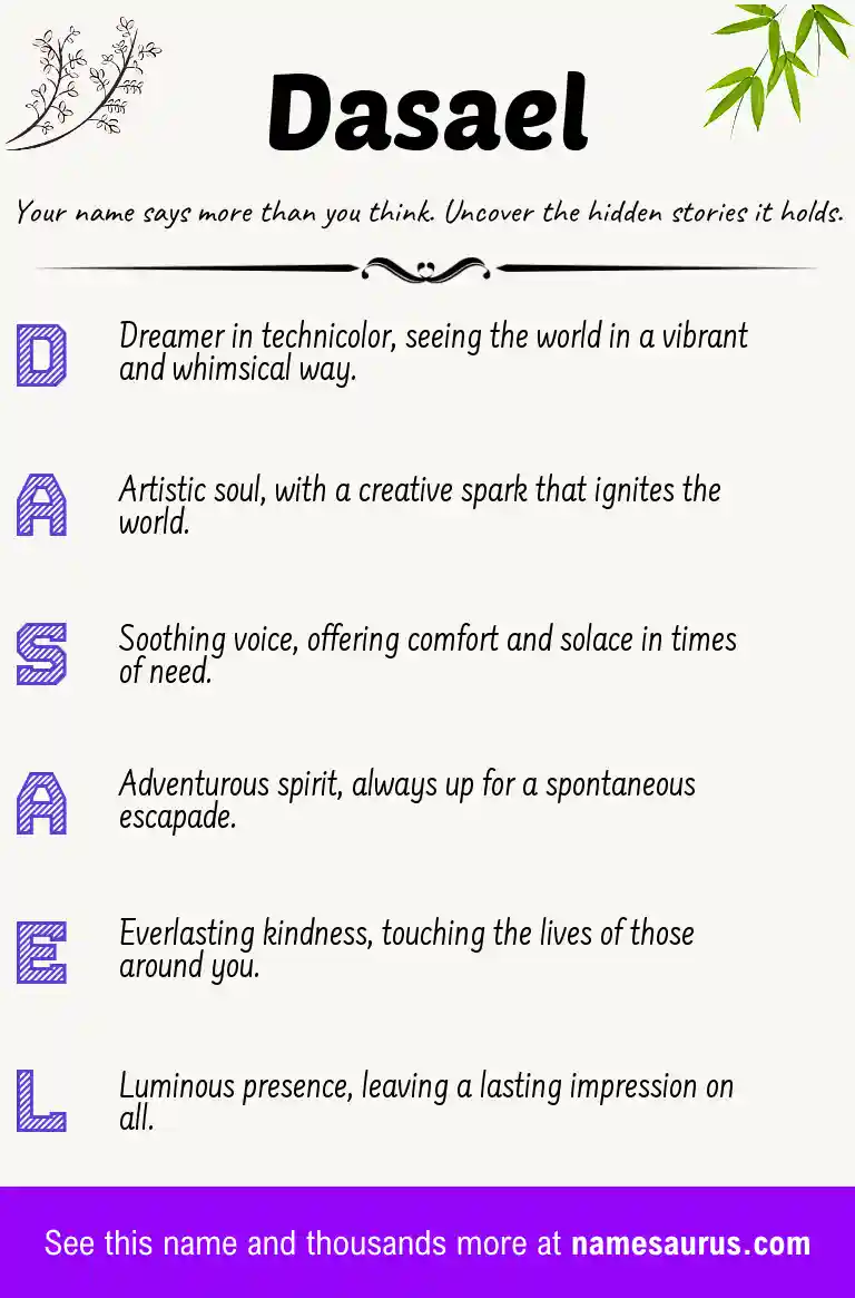 Acrostic poem about Dasael.
