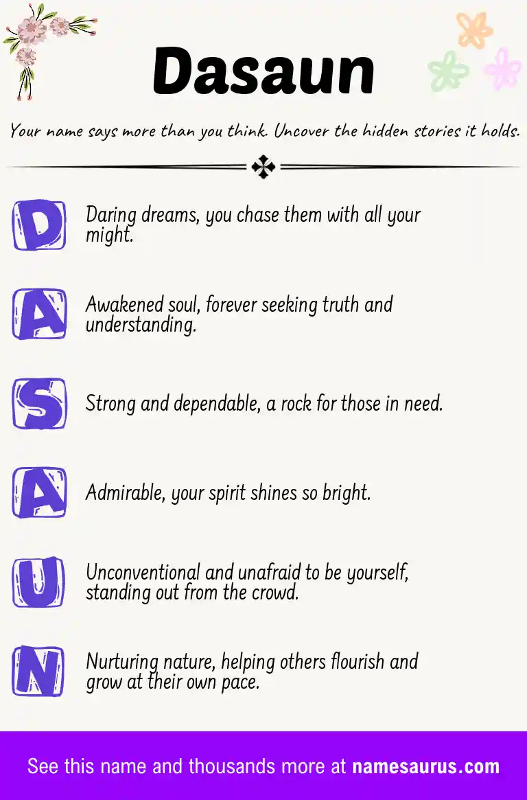 Acrostic poem about Dasaun.