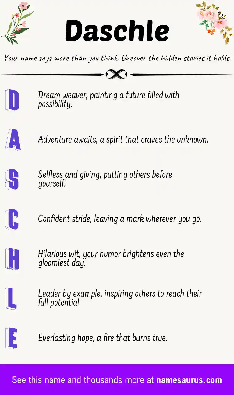 Acrostic poem about Daschle.