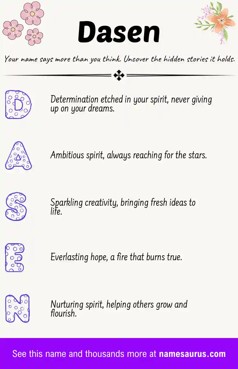 Acrostic poem about Dasen.