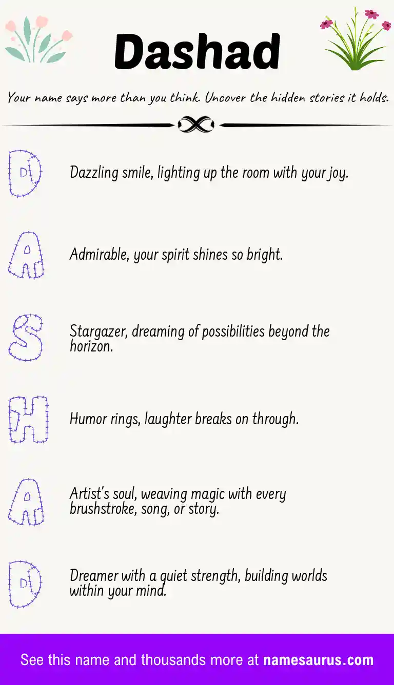 Acrostic poem about Dashad.