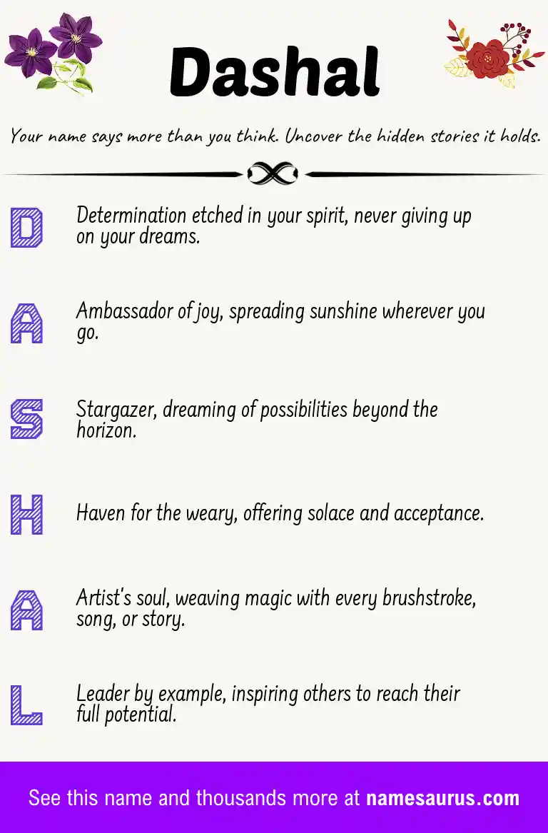 Acrostic poem about Dashal.