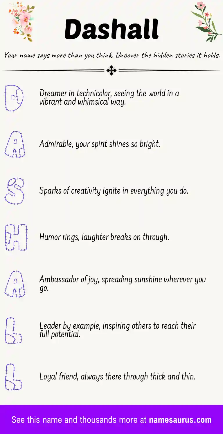 Acrostic poem about Dashall.